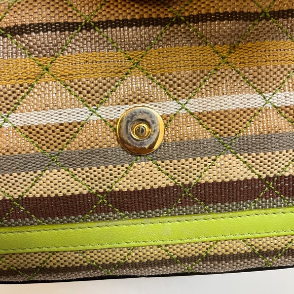 Moschino Cheap and Chic Pineapple Chain Shoulder Bag – Green & Brown Stripes - Picture 12 of 16